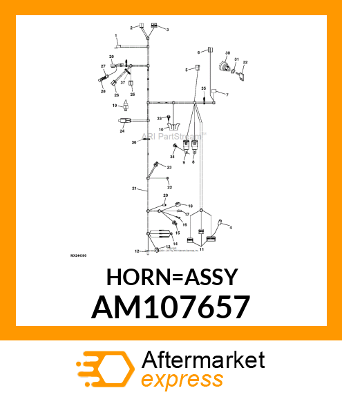 HORN, HORN AND BRACKET ASSEMBLY AM107657