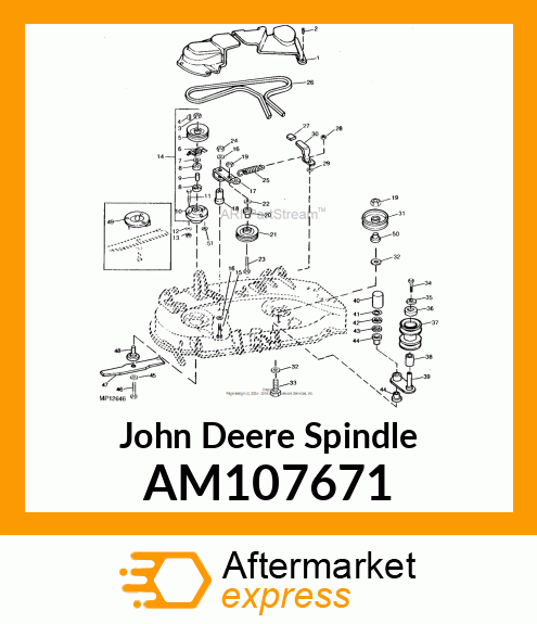 SPINDLE, SPINDLE ASSY COMPLETE AM107671