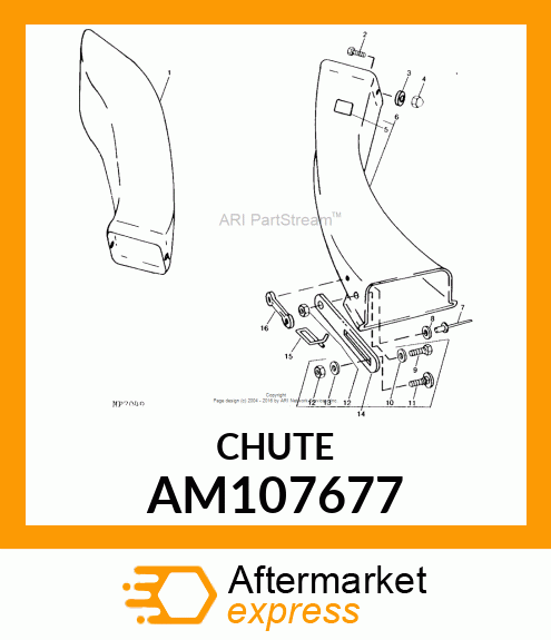 CHUTE, LOWER DISCHARGE ASSY AM107677