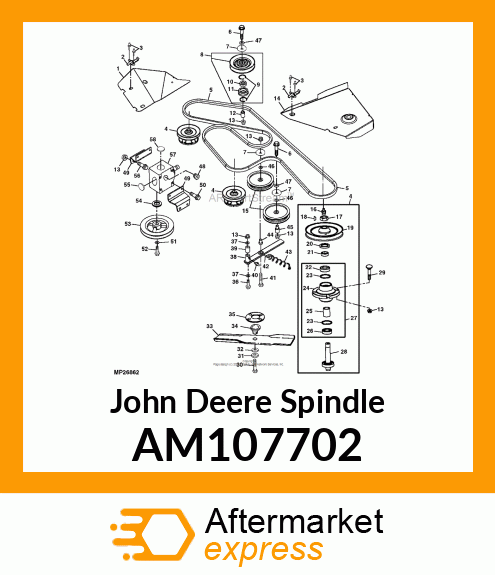 SPINDLE, SPINDLE, ASSEMBLED AM107702