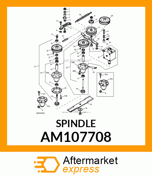 SPINDLE, ASSEMBLED AM107708