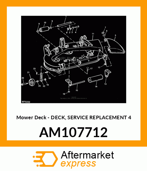 Mower Deck - DECK, SERVICE REPLACEMENT 4 AM107712