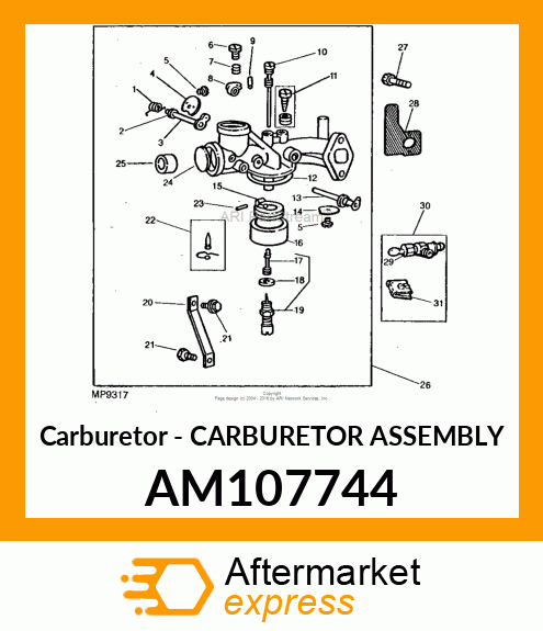 Carburetor - CARBURETOR ASSEMBLY AM107744