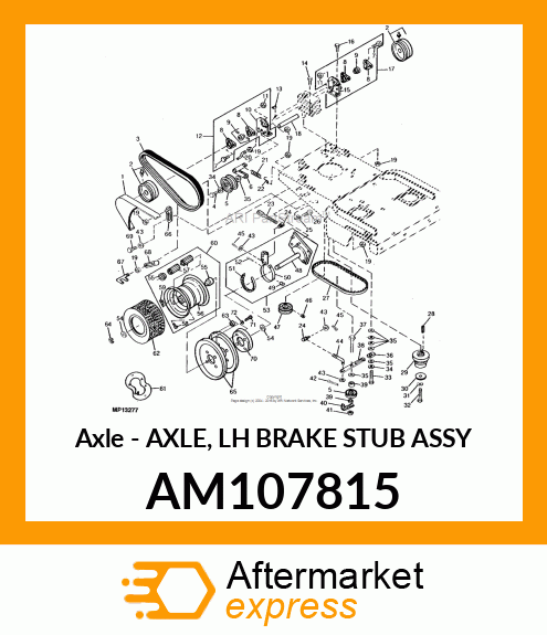 Axle - AXLE, LH BRAKE STUB ASSY AM107815