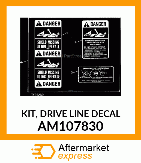 KIT, DRIVE LINE DECAL AM107830