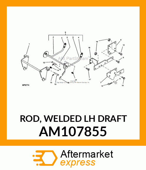 ROD, WELDED LH DRAFT AM107855