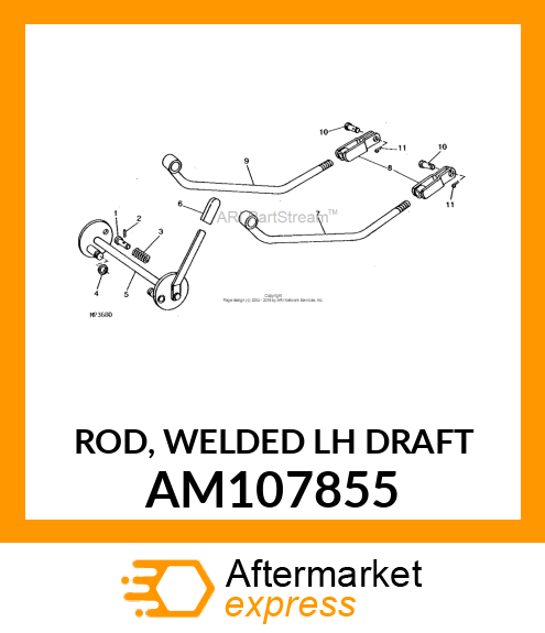 ROD, WELDED LH DRAFT AM107855