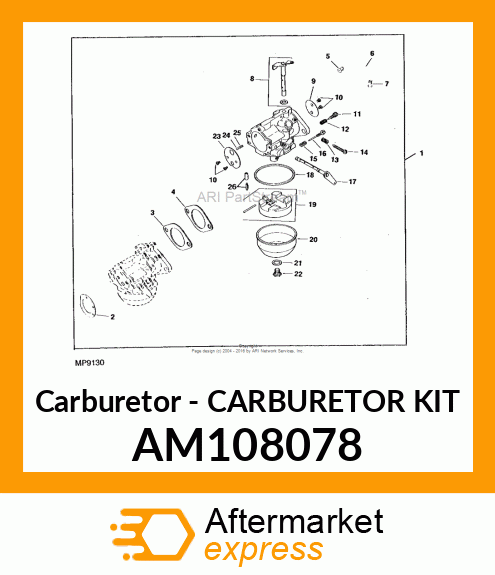 Carburetor - CARBURETOR KIT AM108078