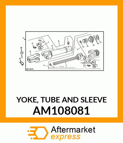 YOKE, TUBE AND SLEEVE AM108081