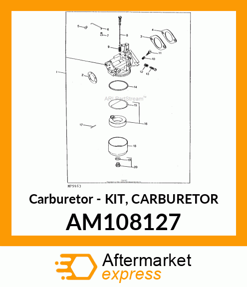 Carburetor - KIT, CARBURETOR AM108127