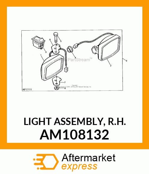 LIGHT ASSEMBLY, R.H. AM108132