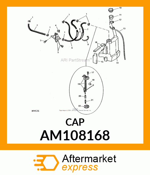 CAP, FUEL VENTED DIESEL AM108168