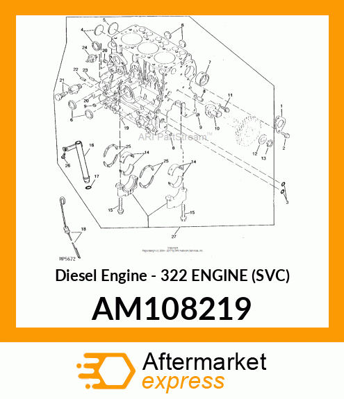 Diesel Engine - 322 ENGINE (SVC) AM108219