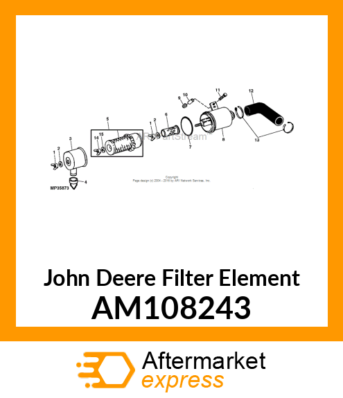 FILTER ELEMENT, ELEMENT,FILTER ASSY AM108243