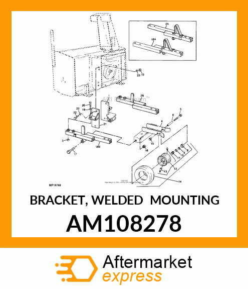 BRACKET, WELDED MOUNTING AM108278