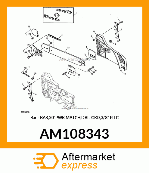 Bar - BAR,20"PWR MATCH,DBL. GRD,3/8" PITC AM108343