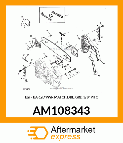 Bar - BAR,20"PWR MATCH,DBL. GRD,3/8" PITC AM108343