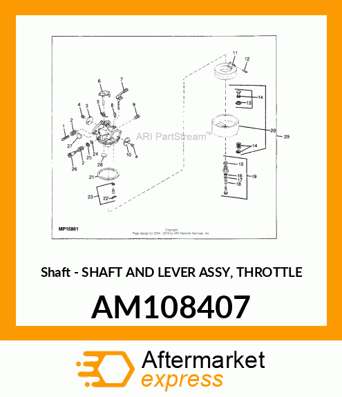 Shaft & Lever Asm Throttle AM108407