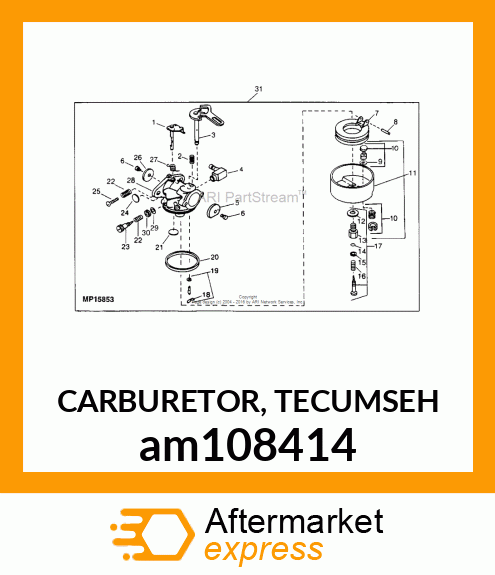 CARBURETOR, TECUMSEH am108414