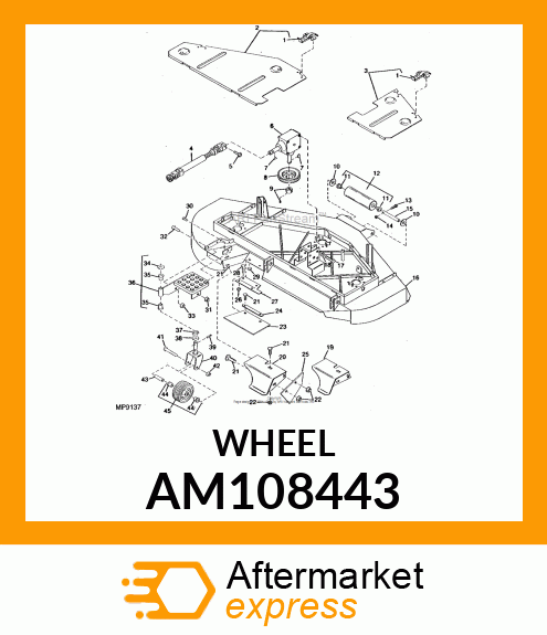 WHEEL, 6.25 X 3.25 X .75 BORE STEEL AM108443