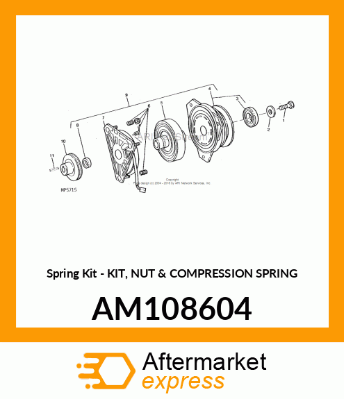 Kit Nut & Compression Spri AM108604