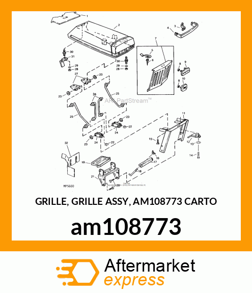 GRILLE, GRILLE ASSY, AM108773 CARTO am108773