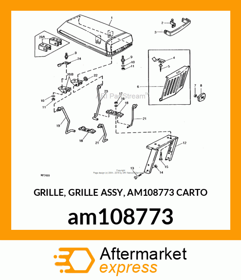 GRILLE, GRILLE ASSY, AM108773 CARTO am108773