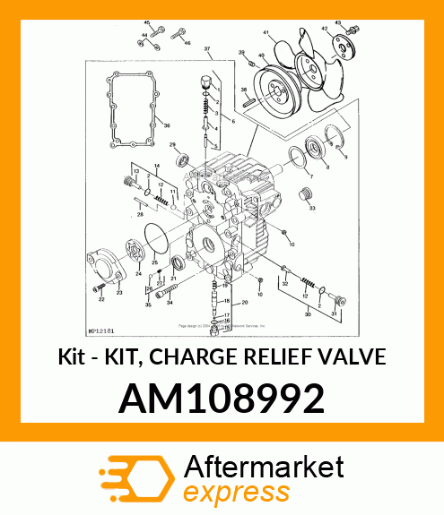 Kit - KIT, CHARGE RELIEF VALVE AM108992