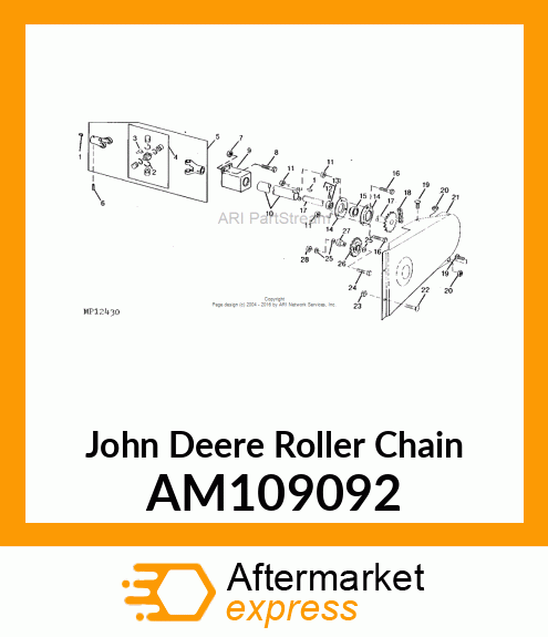 CHAIN, ROLLER (AUGER DRIVE) AM109092