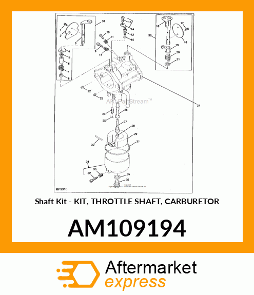 Shaft Kit - KIT, THROTTLE SHAFT, CARBURETOR AM109194