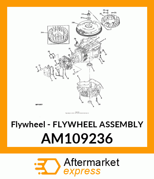Flywheel - FLYWHEEL ASSEMBLY AM109236