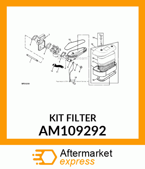 KIT, AIR FILTER ASSY AM109292