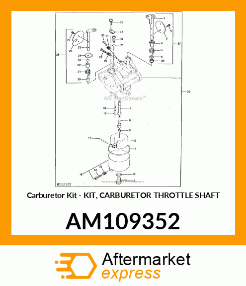 Carburetor Kit - KIT, CARBURETOR THROTTLE SHAFT AM109352