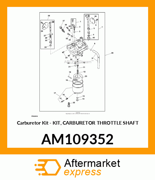 Carburetor Kit - KIT, CARBURETOR THROTTLE SHAFT AM109352