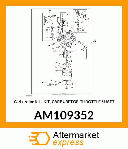 Carburetor Kit - KIT, CARBURETOR THROTTLE SHAFT AM109352