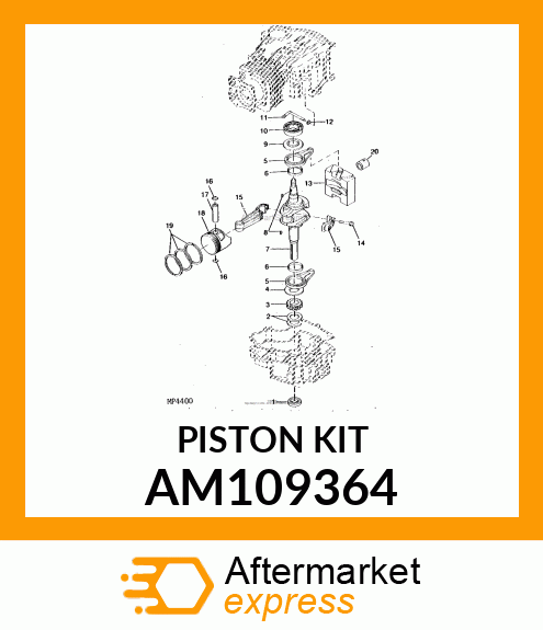 Piston Ring Kit - PISTON & RING 0.50MM OVERSIZE AM109364