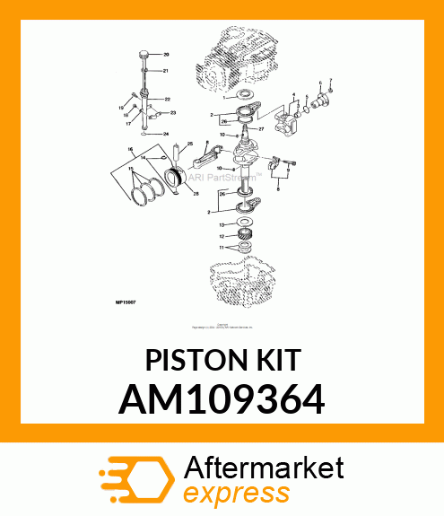 Piston Ring Kit - PISTON & RING 0.50MM OVERSIZE AM109364