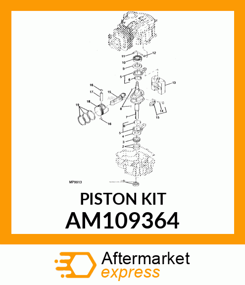 Piston Ring Kit - PISTON & RING 0.50MM OVERSIZE AM109364