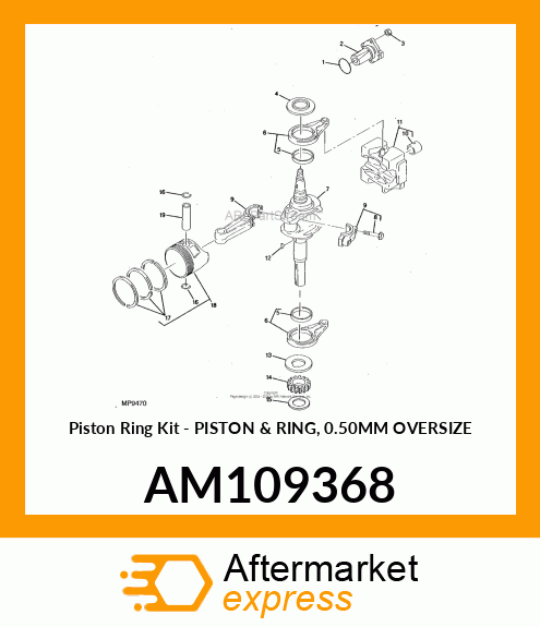 Piston & Ring 0.50Mm Overs AM109368