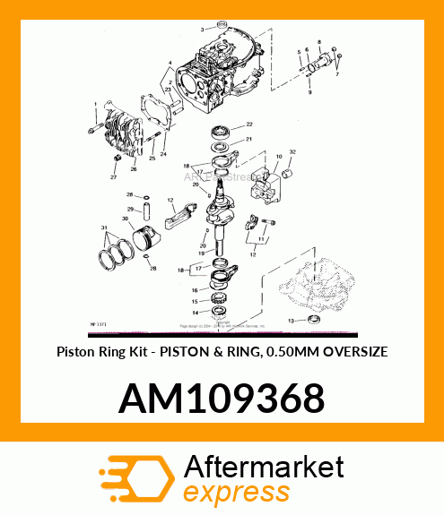 Piston & Ring 0.50Mm Overs AM109368