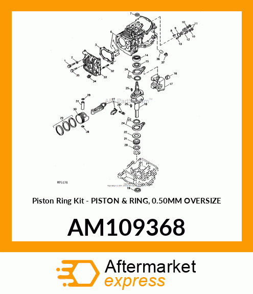 Piston & Ring 0.50Mm Overs AM109368