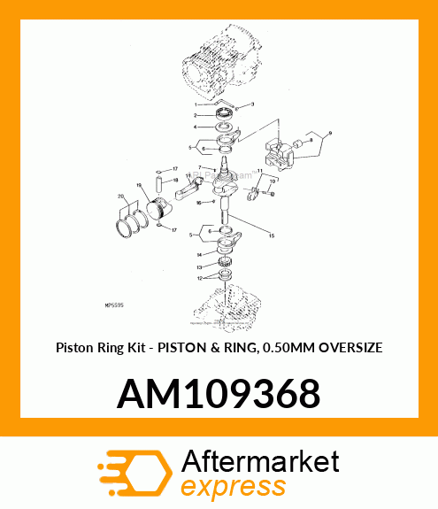 Piston & Ring 0.50Mm Overs AM109368