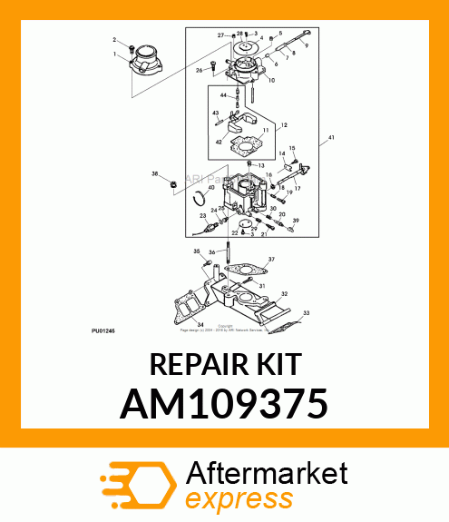 KIT, CARBURETOR GASKET AM109375