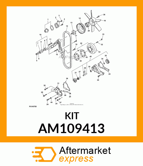 Pulley Kit - KIT, PULLEY & SHIM AM109413