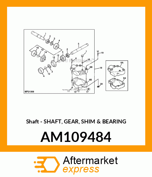 Shaft Gear Shim & Bearing AM109484