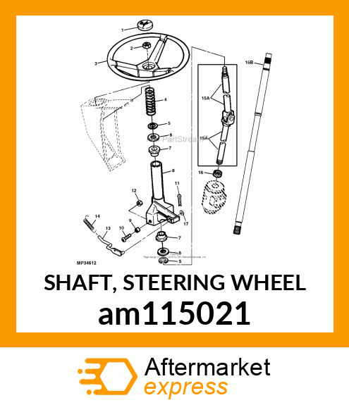 SHAFT, STEERING WHEEL am115021