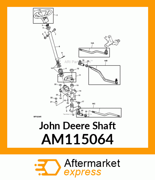 SHAFT, WELDED SECTOR # AM115064