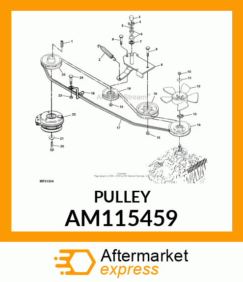 SHEAVE, FLAT IDLER (PLASTIC) AM115459