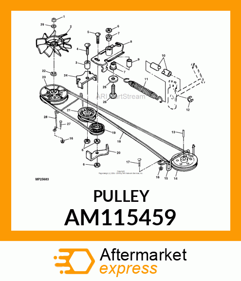 SHEAVE, FLAT IDLER (PLASTIC) AM115459