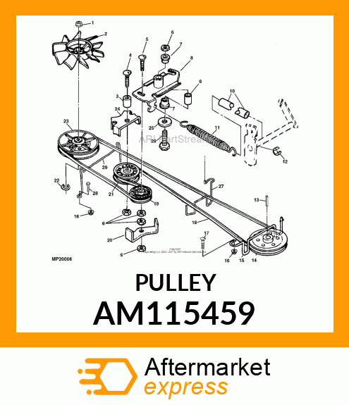 SHEAVE, FLAT IDLER (PLASTIC) AM115459